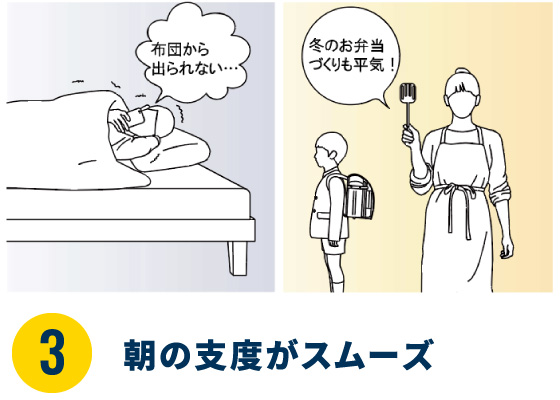 3.朝の支度がスムーズ